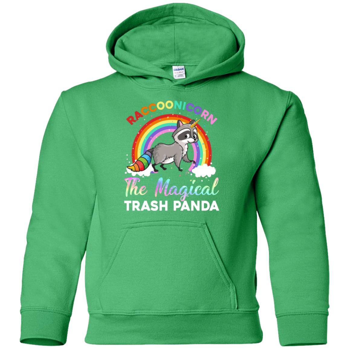 Racoonicorn Raccoon Unicorn Trash Panda For Kid Girls Youth-Youth Shirt-Youth Pullover Hoodie-Irish Green