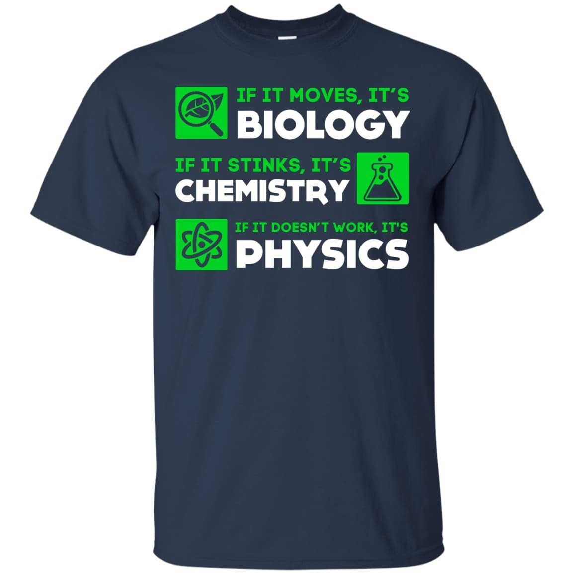 Biology Chemistry Physics Science Teacher-T-Shirt & Hoodie-Classic T-Shirt-Navy