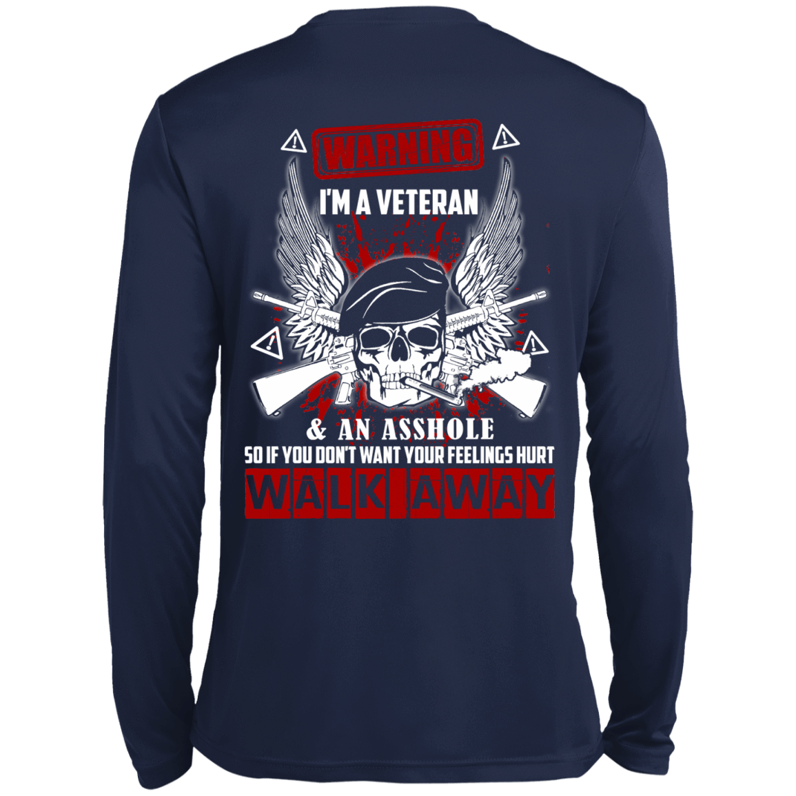 I'm A Veteran And An A**hole-T-Shirt & Hoodie-Long Sleeve T-Shirt-Navy