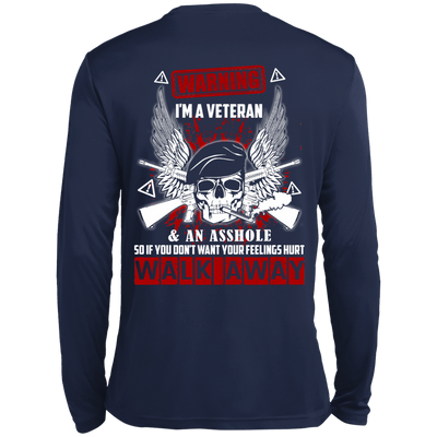 I'm A Veteran And An A**hole-T-Shirt & Hoodie-Long Sleeve T-Shirt-Navy
