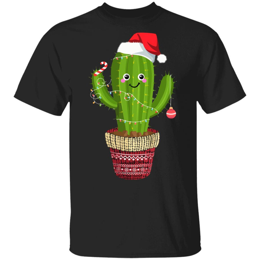 Cactus Christmas Tree Gift Santa Xmas Plant Lover-T-Shirt & Sweatshirt-Classic T-Shirt-Black
