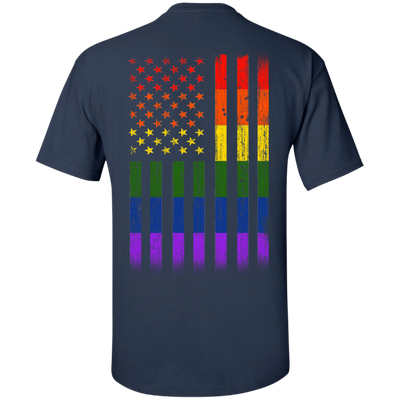 Rainbow Lesbian Gay Pride LGBT America Flag-T-Shirt & Hoodie-Classic T-Shirt-Navy