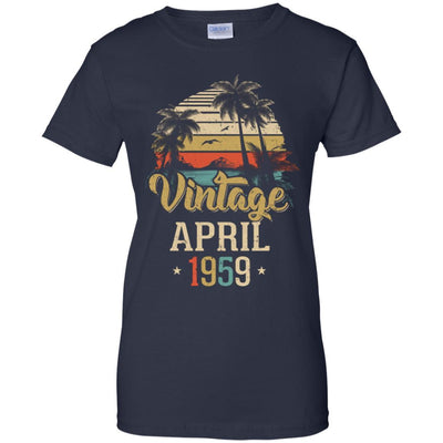 Retro Classic Vintage April 1959 62th Birthday Gift-T-Shirt & Hoodie-Women's T-Shirt-Navy