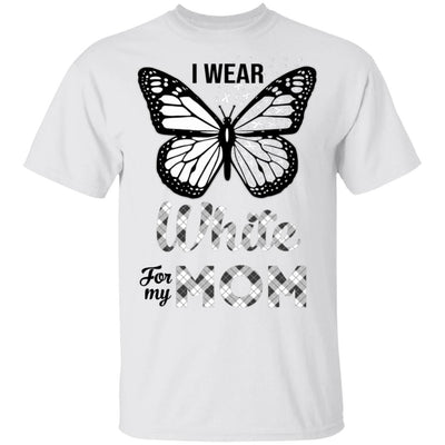 I Wear White For My Mom Butterfly Lung Cancer Awareness-T-Shirt & Hoodie-Classic T-Shirt-White