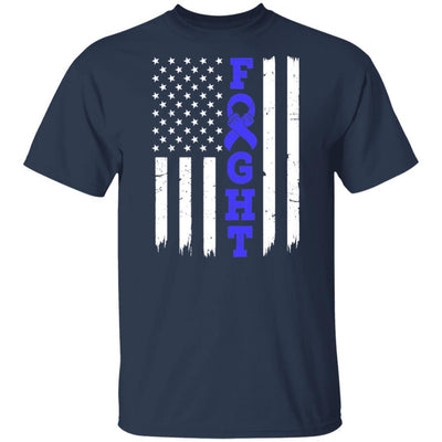 Prostate Colon Cancer Awareness American Flag Distressed-T-Shirt & Hoodie-Classic T-Shirt-Navy