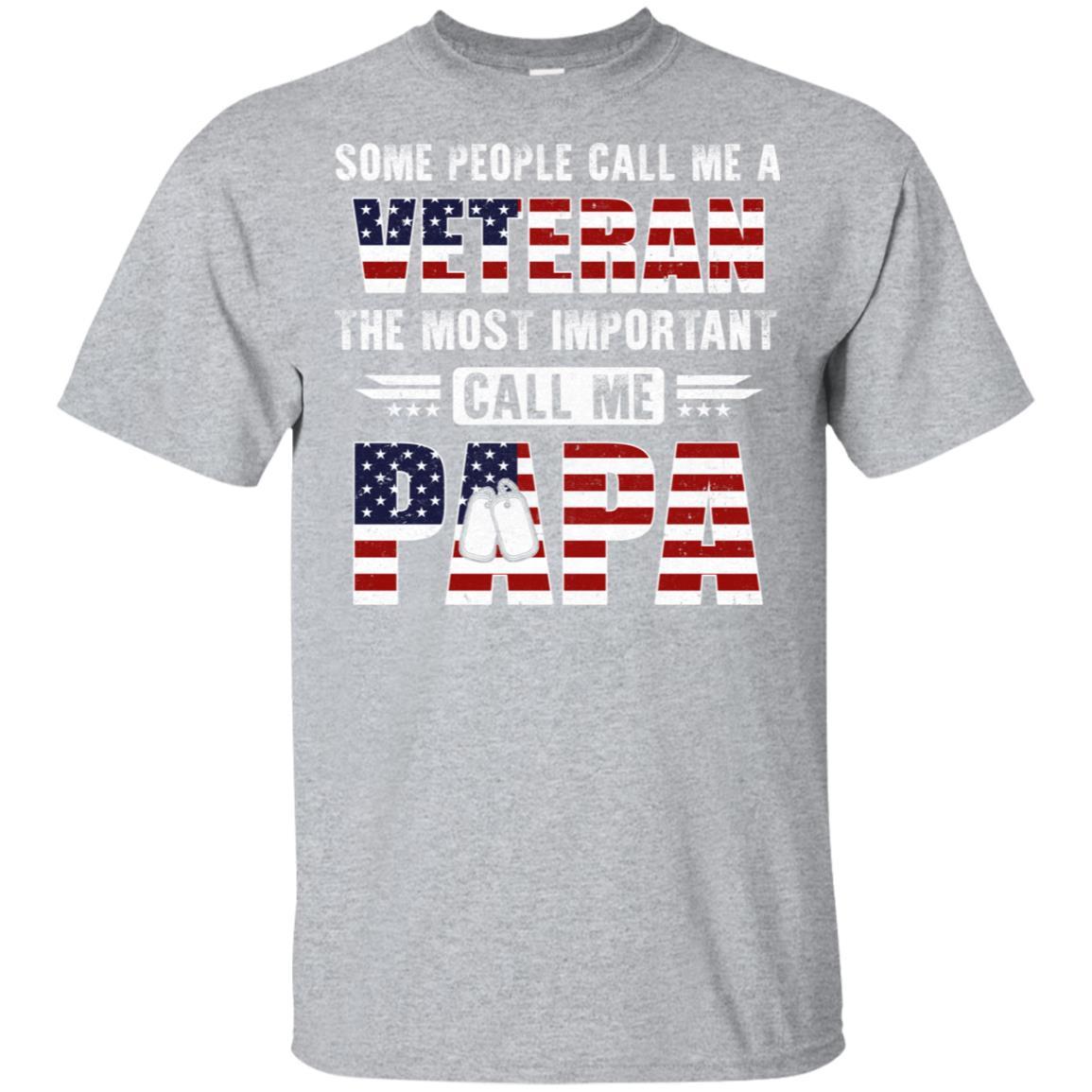 Some People Call Me A Veteran Papa Fathers Day Gifts-T-Shirt & Hoodie-Classic T-Shirt-Sport Grey