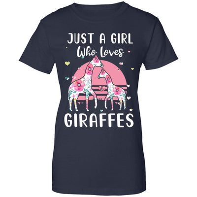 Just A Girl Who Loves Giraffes-T-Shirt & Tank Top-Women's T-Shirt-Navy