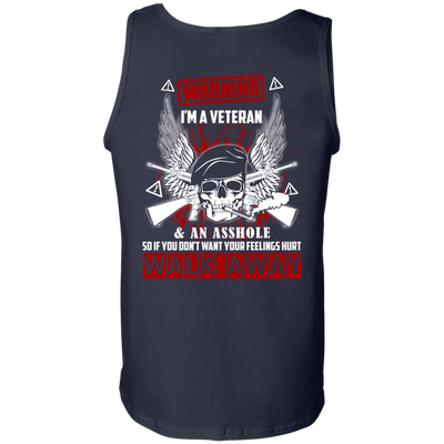 I'm A Veteran And An A**hole-T-Shirt & Hoodie-Unisex Tank-Navy