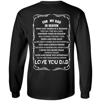 For My Dad In Heaven-T-Shirt & Hoodie-Long Sleeve T-Shirt-Black