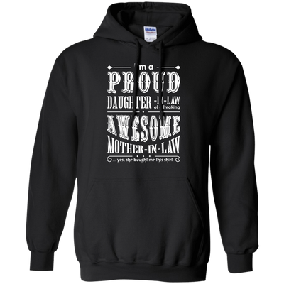 I'm A Proud Daughter In Law Of A Freaking Awesome Mother In Law-T-Shirt & Hoodie-Pullover Hoodie-Black