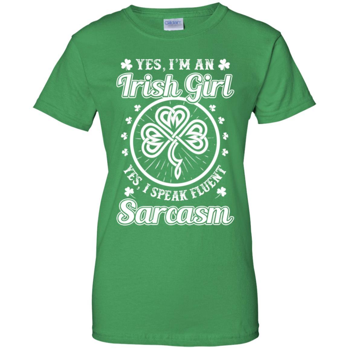 Funny I'm An Irish Girl St Patrick's Day-T-Shirt & Hoodie-Women's T-Shirt-Irish Green