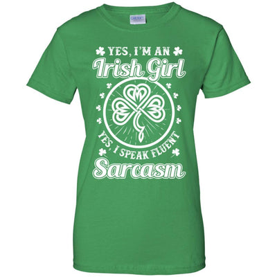 Funny I'm An Irish Girl St Patrick's Day-T-Shirt & Hoodie-Women's T-Shirt-Irish Green