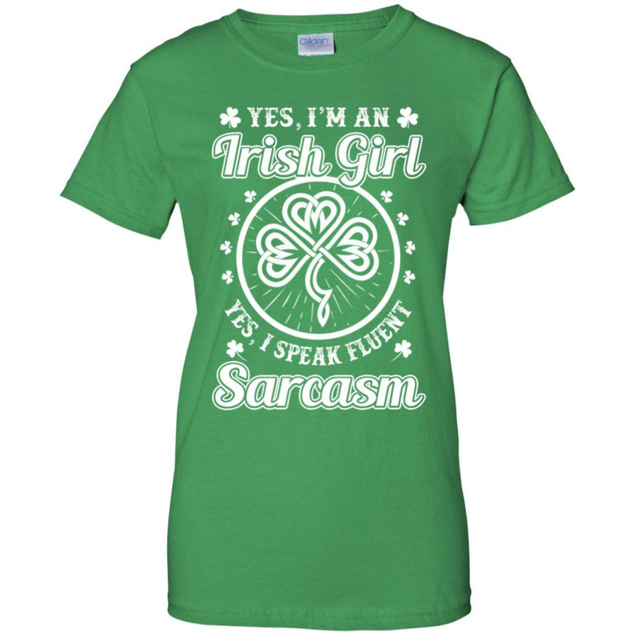 Funny I'm An Irish Girl St Patrick's Day-T-Shirt & Hoodie-Women's T-Shirt-Irish Green