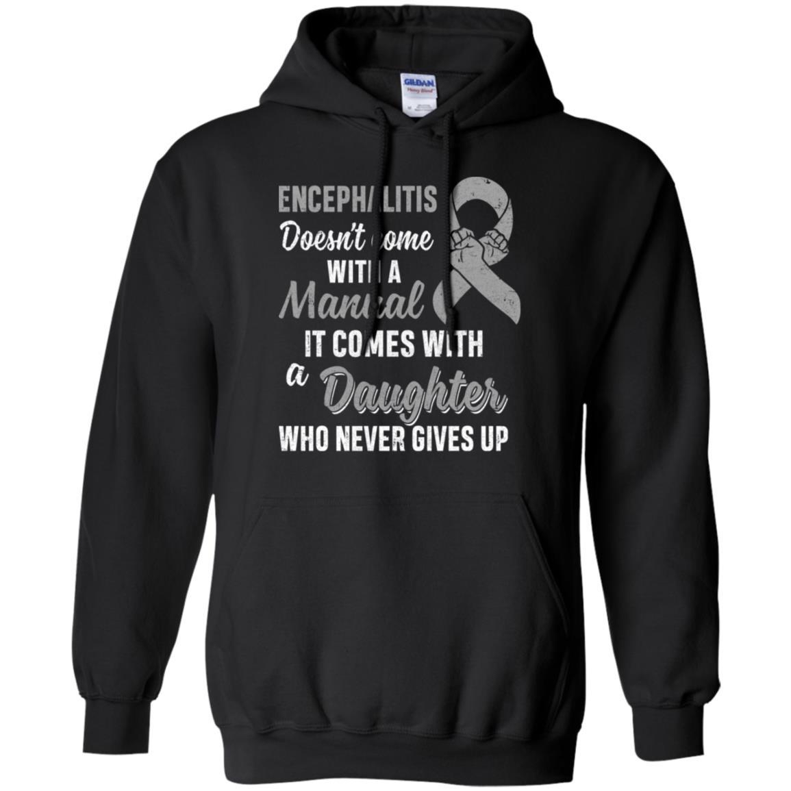 Encephalitis Awareness Daughter Warrior Gifts-T-Shirt & Hoodie-Pullover Hoodie-Black