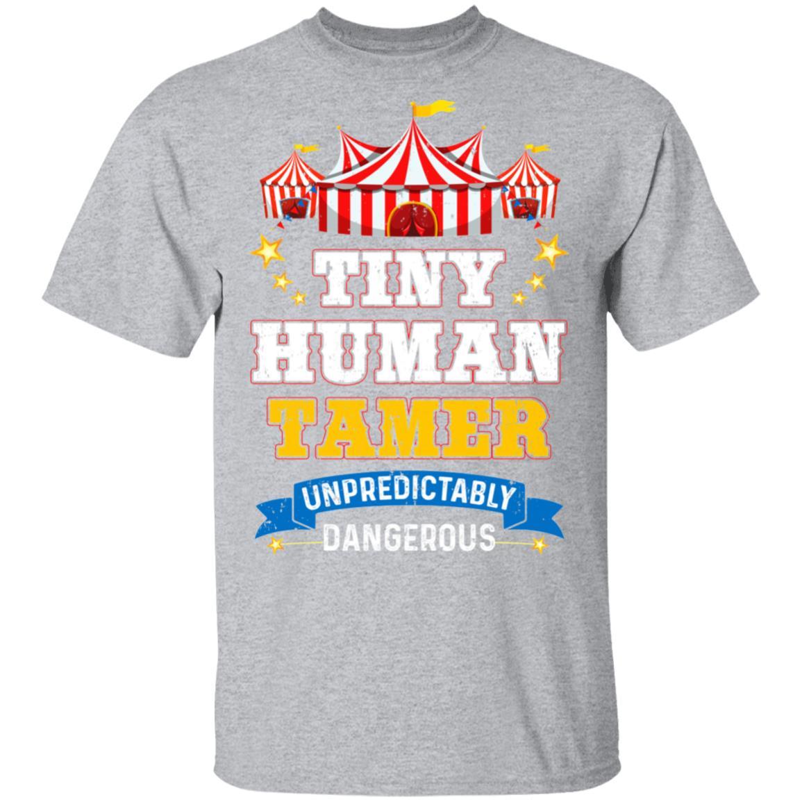 Tiny Human Tamer Circus Party Carnival Gymnast Distressed-T-Shirt & Hoodie-Classic T-Shirt-Sport Grey