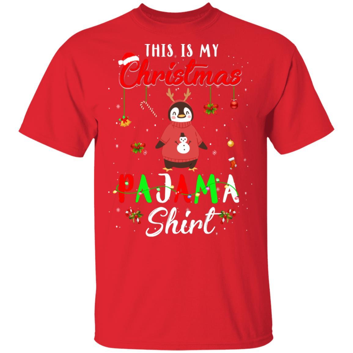 This Is My Christmas Pajama Penguin Christmas Gifts-T-Shirt & Sweatshirt-Classic T-Shirt-Red