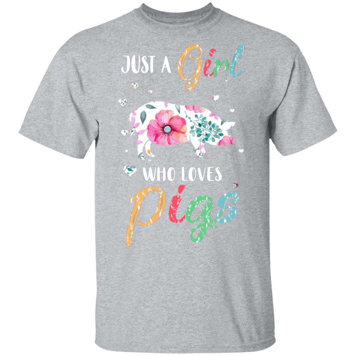 Just A Girl Who Loves Pigs Cute Pig Lover-T-Shirt & Hoodie-Classic T-Shirt-Sport Grey