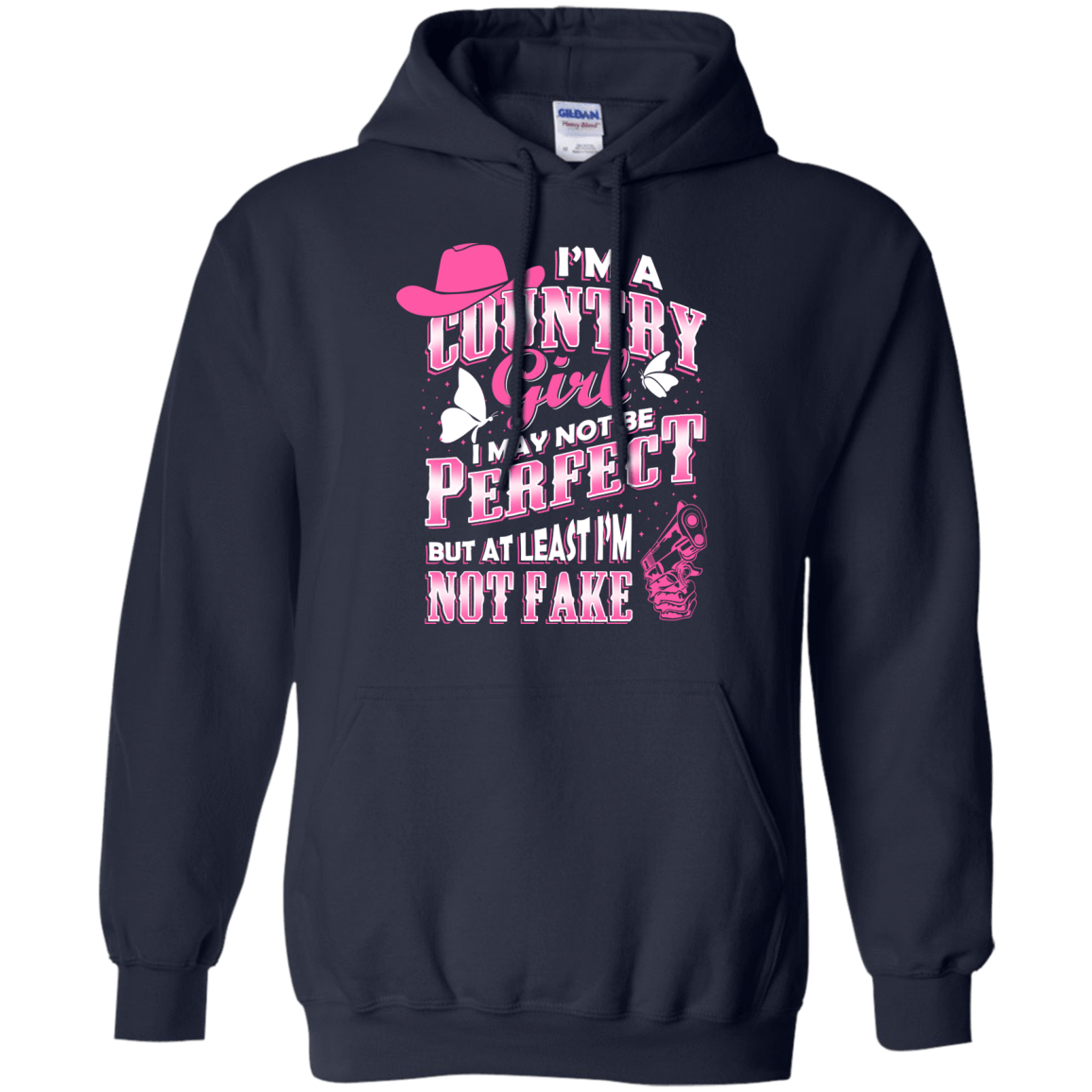 I May Not Be Perfect But At Least I'm Not Fake-T-Shirt & Hoodie-Pullover Hoodie-Navy