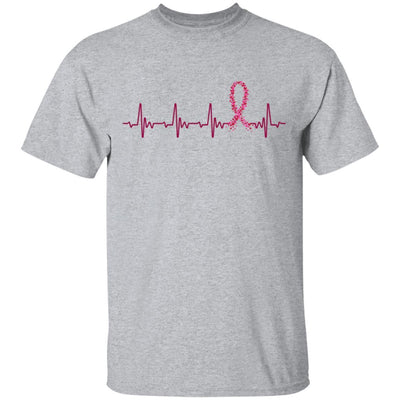 Multiple Myeloma Awareness Burgundy Ribbon Heartbeat-T-Shirt & Hoodie-Classic T-Shirt-Sport Grey