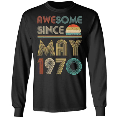 Awesome Since May 1970 Vintage 51th Birthday Gifts-T-Shirt & Hoodie-Long Sleeve T-Shirt-Black