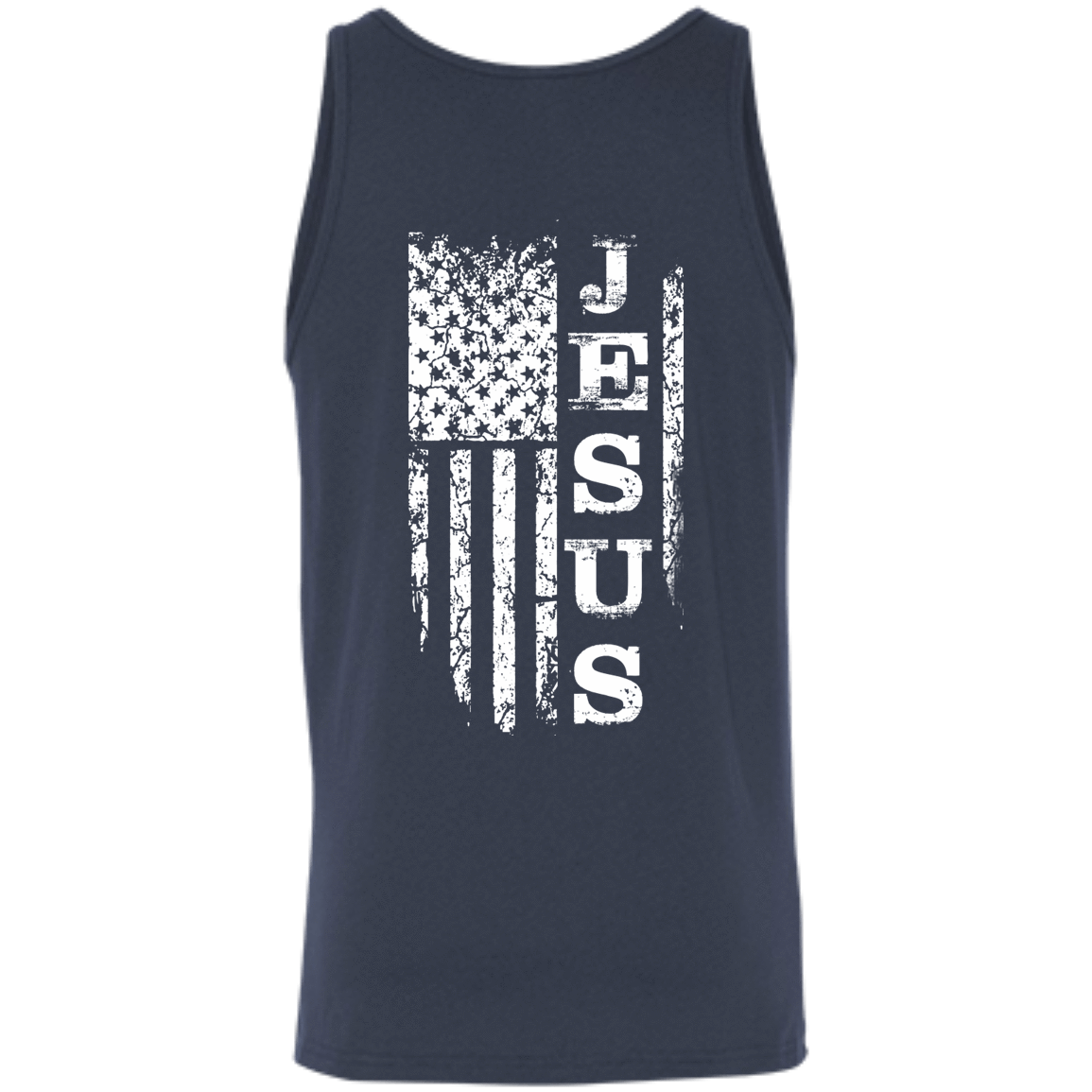 JESUS American Flag-T-Shirt & Hoodie-Unisex Tank-Navy