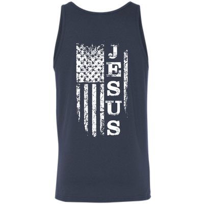 JESUS American Flag-T-Shirt & Hoodie-Unisex Tank-Navy