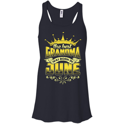 The Best Grandma Was Born In June-T-Shirt & Hoodie-Women's Flowy Racerback Tank-Midnight