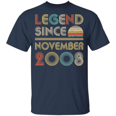 Legend Since November 2008 Vintage 13th Birthday Gifts Youth-Youth Shirt-Youth T-Shirt-Navy