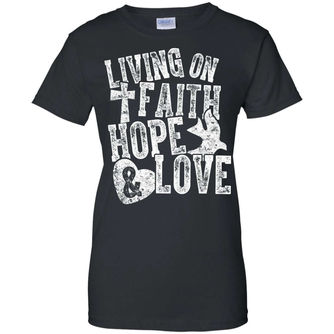 Living on Faith Hope and Love-T-Shirt & Hoodie-Women's T-Shirt-Black