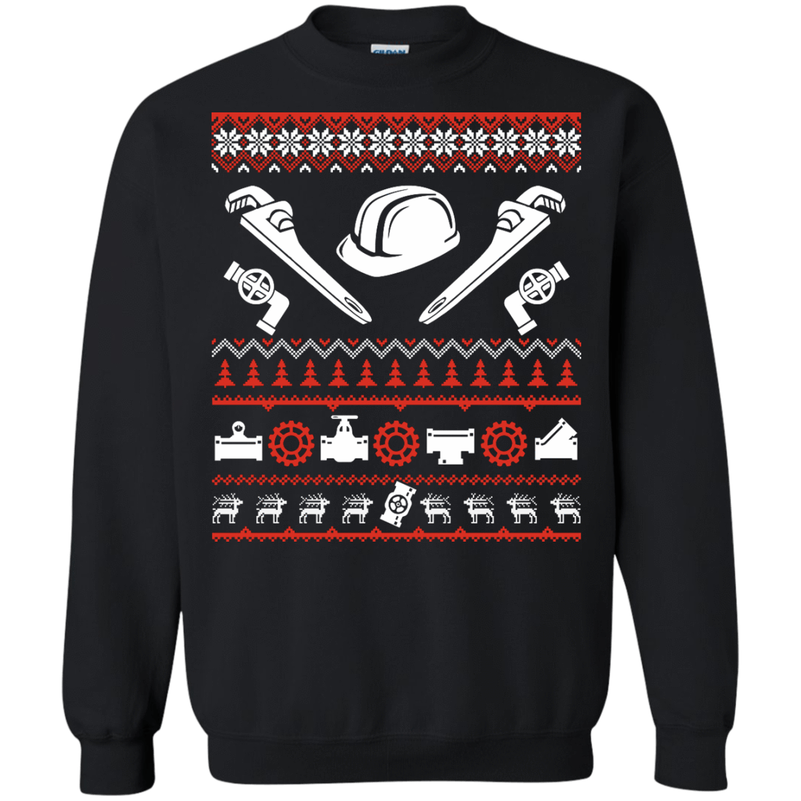 Pipefitter Christmas Sweater-T-Shirt & Hoodie-Crewneck Sweatshirt-Black