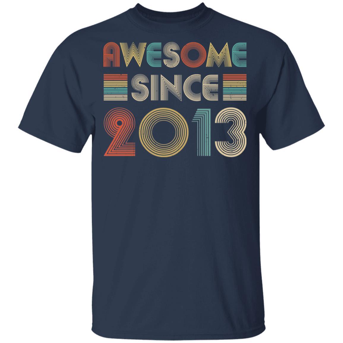 Awesome Since 2013 8th Birthday Gifts Youth-Youth Shirt-Youth T-Shirt-Navy