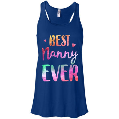 Best Nanny Ever Cute Funny Mothers Day Gift-T-Shirt & Tank Top-Women's Flowy Racerback Tank-True Royal