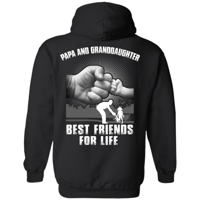 Papa And Granddaughter Best Friends For Life-T-Shirt & Hoodie-Pullover Hoodie-Black