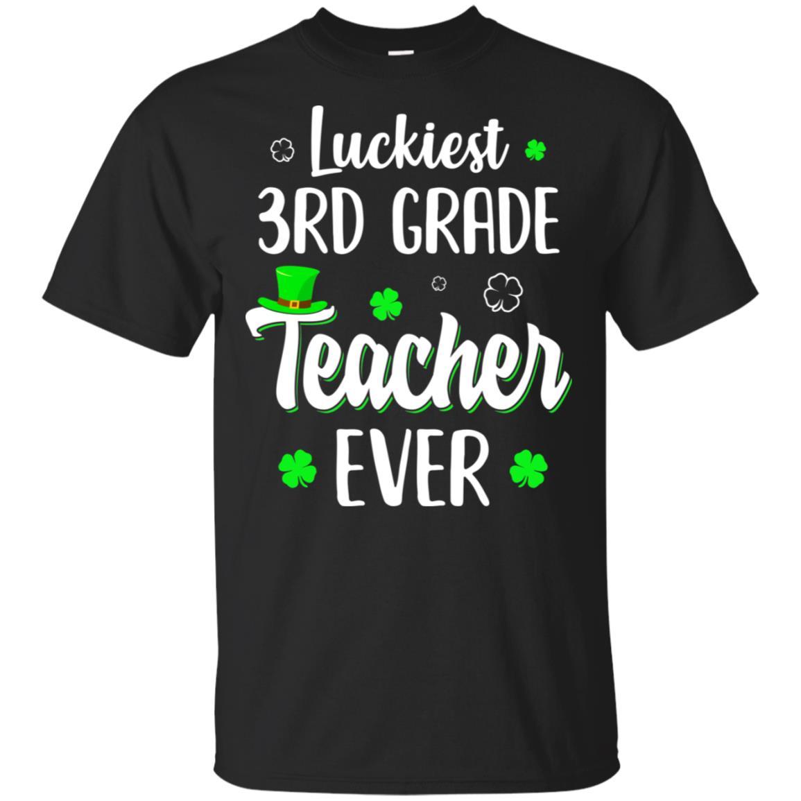 Luckiest 3rd Grade Teacher Ever Irish St Patricks Day-T-Shirt & Hoodie-Classic T-Shirt-Black