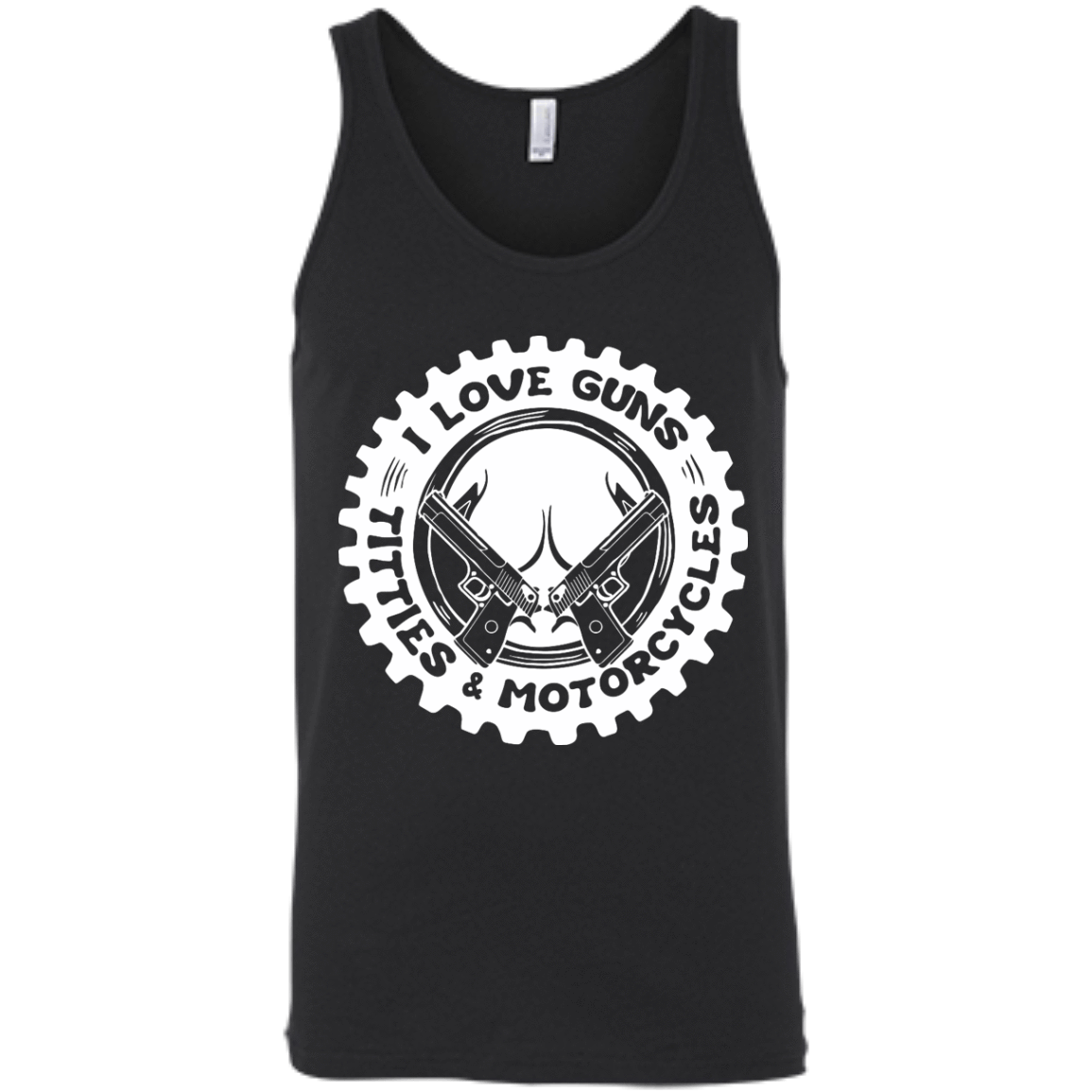 I Love Guns Titties Motorcycles-T-Shirt & Hoodie-Unisex Tank-Black
