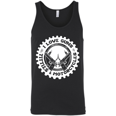 I Love Guns Titties Motorcycles-T-Shirt & Hoodie-Unisex Tank-Black