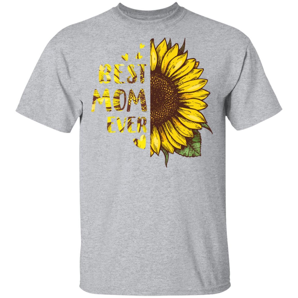 Best Mom Ever Sunflower For Mother's Day Gifts Women-T-Shirt & Tank Top-Classic T-Shirt-Sport Grey
