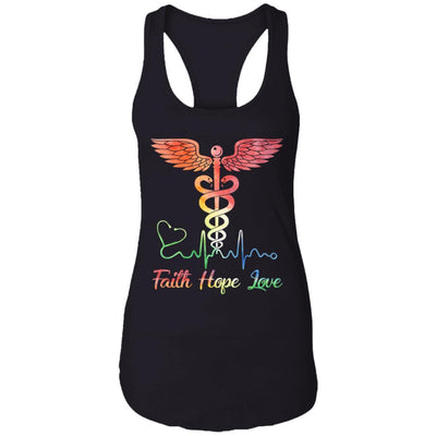 Faith Hope Love Nurse Medical Assistant Quarantine-T-Shirt & Tank Top-Women's Ideal Racerback Tank-Black
