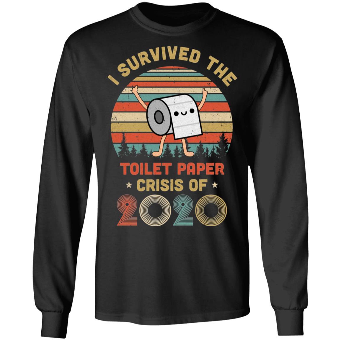 I Survived The Toilet Paper Crisis Of 2020 Vintage-T-Shirt & Hoodie-Long Sleeve T-Shirt-Black