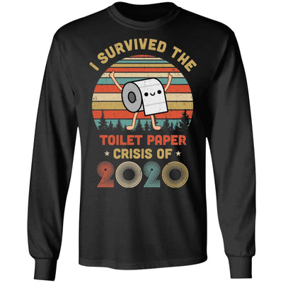 I Survived The Toilet Paper Crisis Of 2020 Vintage-T-Shirt & Hoodie-Long Sleeve T-Shirt-Black