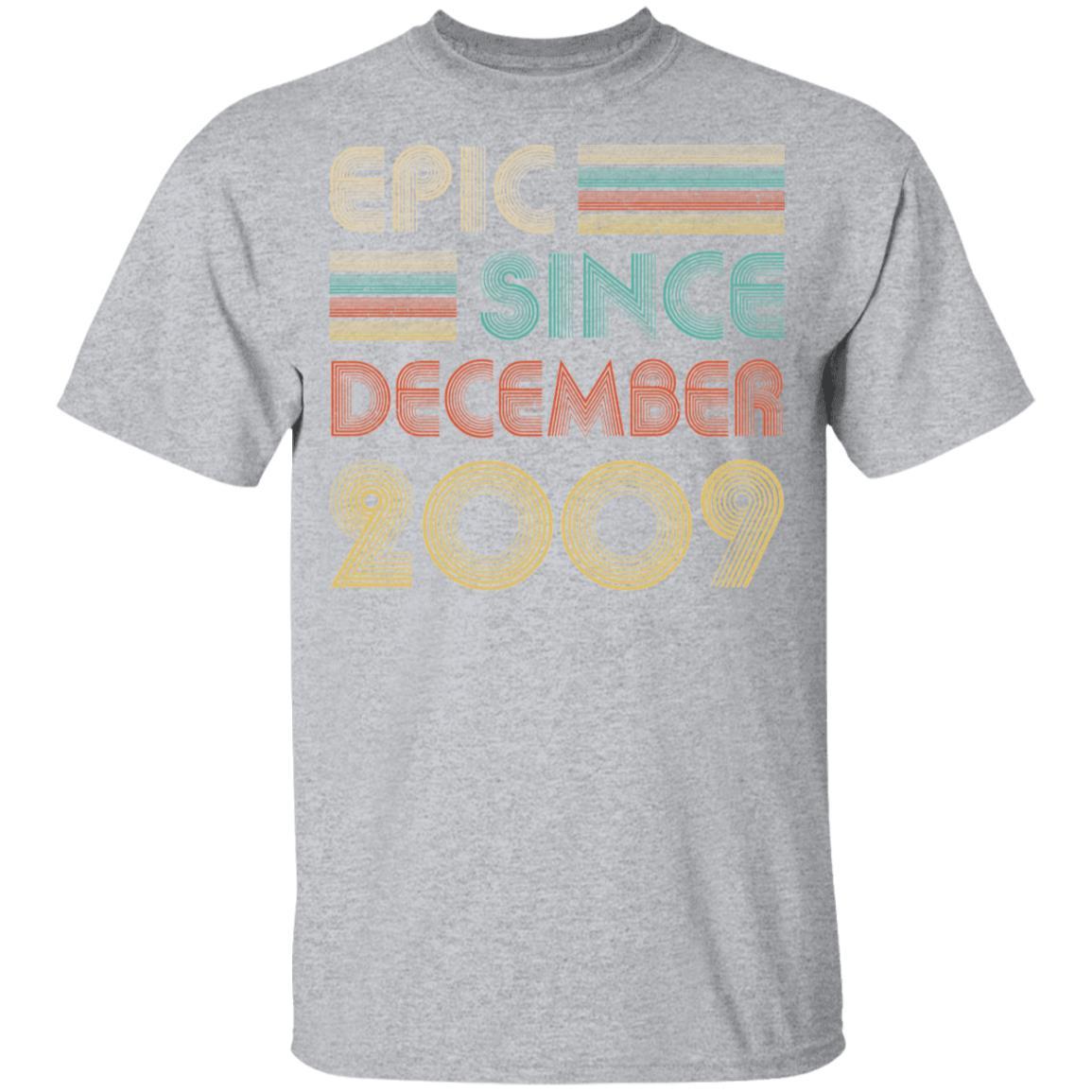 Epic Since December 2009 Vintage 12th Birthday Gifts Youth-Youth Shirt-Youth T-Shirt-Sport Grey