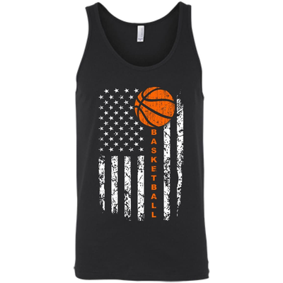 American Basketball Flag-T-Shirt & Hoodie-Unisex Tank-Black