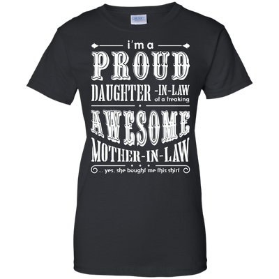 I'm A Proud Daughter In Law Of A Freaking Awesome Mother In Law-T-Shirt & Hoodie-Women's T-Shirt-Black