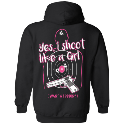 I Shoot Like A Girl-T-Shirt & Hoodie-Pullover Hoodie-Black