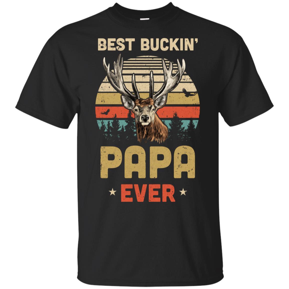 Vintage Best Buckin' Papa Ever Gift For Father Day-T-Shirt & Hoodie-Classic T-Shirt-Black