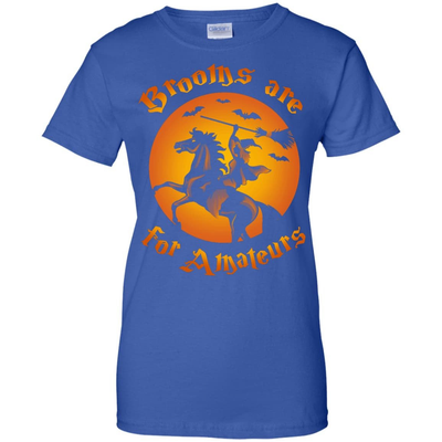 Brooms Are For Amateurs Funny Halloween Horse Riding-T-Shirt & Hoodie-Women's T-Shirt-Royal