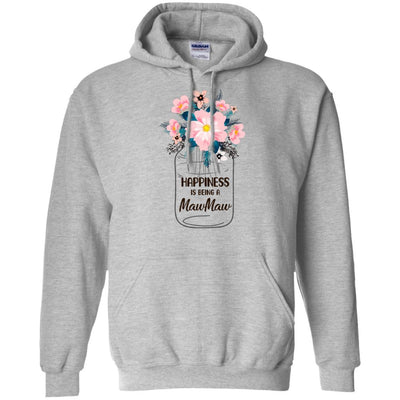 Happiness Is Being MawMaw Life Flower MawMaw Gifts-T-Shirt & Hoodie-Pullover Hoodie-Sport Grey