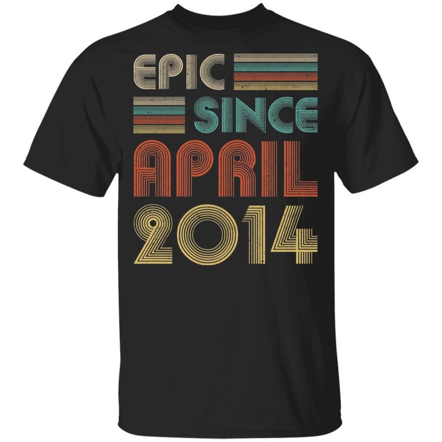 Epic Since April 2014 Vintage 7th Birthday Gifts Youth-Youth Shirt-Youth T-Shirt-Black