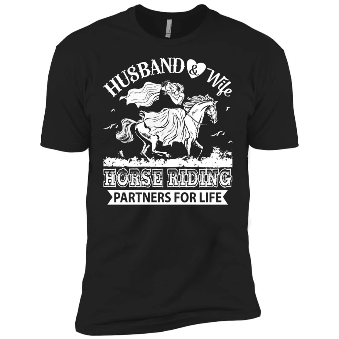 Husband And Wife Horse Riding Partners for life-T-Shirt & Hoodie-Premium T-Shirt-Black