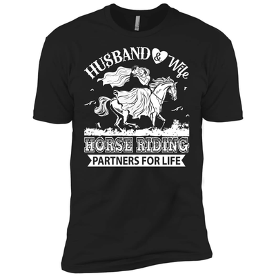 Husband And Wife Horse Riding Partners for life-T-Shirt & Hoodie-Premium T-Shirt-Black
